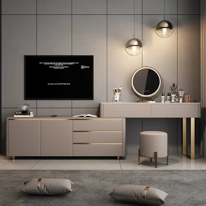 Coiffeuse de rangement au Design Simple, commode de luxe élégante et esthétique, coiffeuse nordique