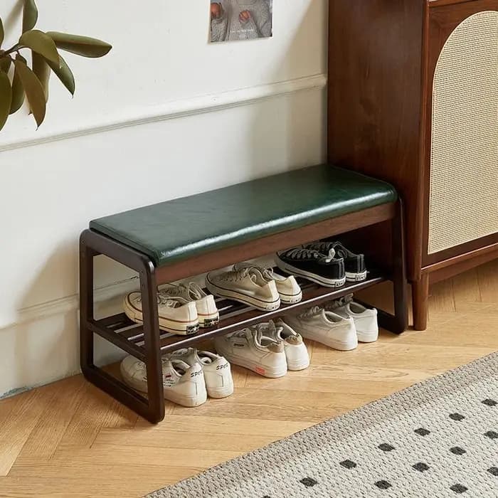 Tabouret à chaussures en bois massif pour la maison