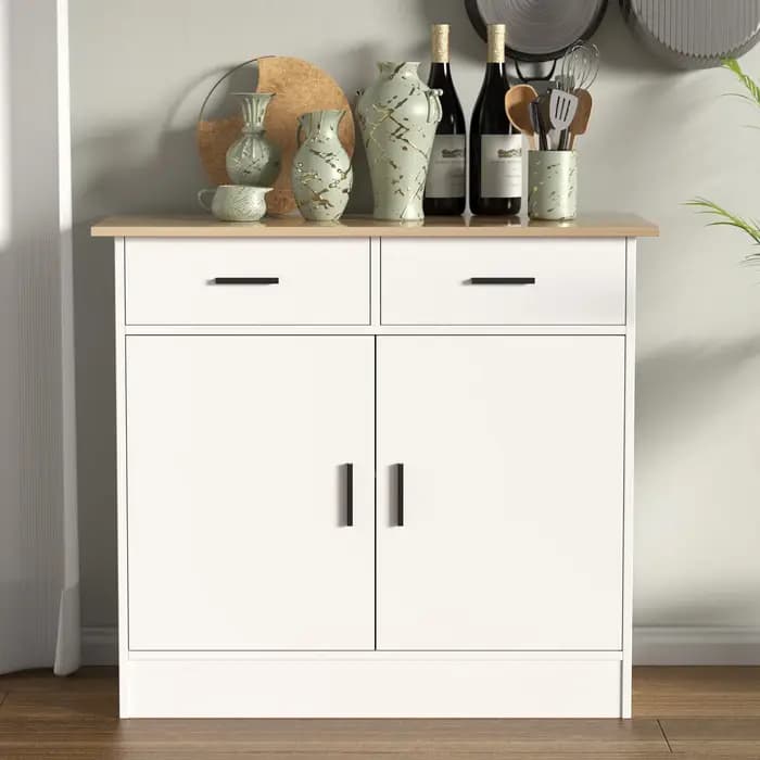 Armoire de rangement de planche avec portes, tiroirs de proximité et étagère flexible, buffet de tab