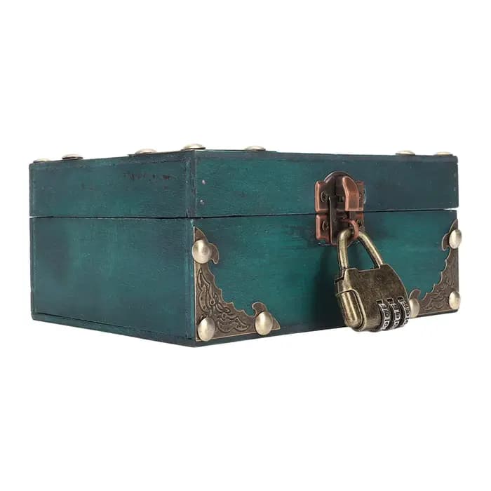 Boîte de rangement à bijoux en bois avec serrure