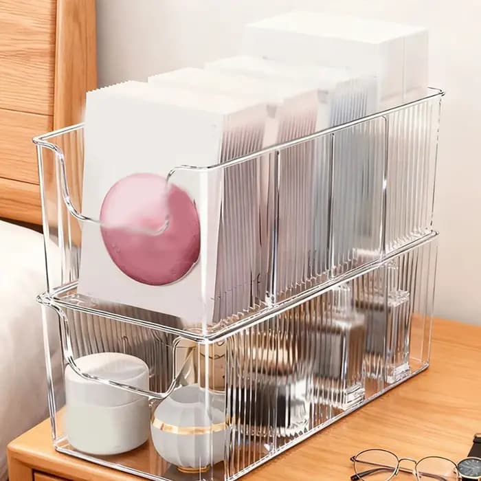 Boîte de rangement pour masques faciaux, boîte de rangement pour produits de soin de la peau, boîte de rangement pour coiffeuse, boîte de rangement pour cosmétiques, support pour parfums.