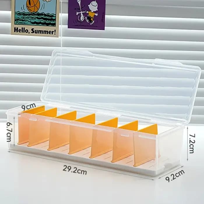 Boîte de rangement compartimentée en plastique transparent