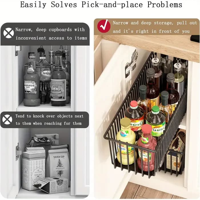 Panier organisateur d'armoire extractible sous l'évier