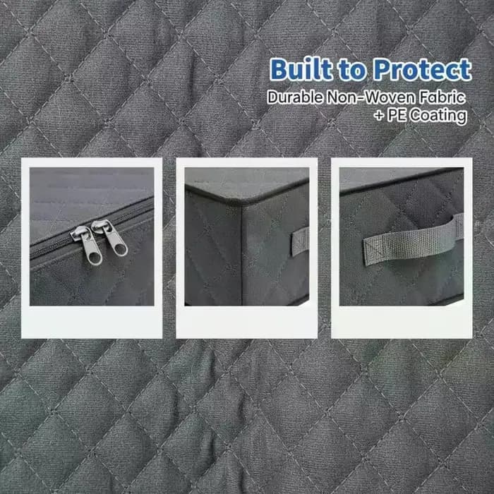 Lot de 4 conteneurs de rangement sous le lit, sacs de rangement pour couvertures, rangement pour chaussures et organisation, organisateur de literie gain de place pour chambre à coucher