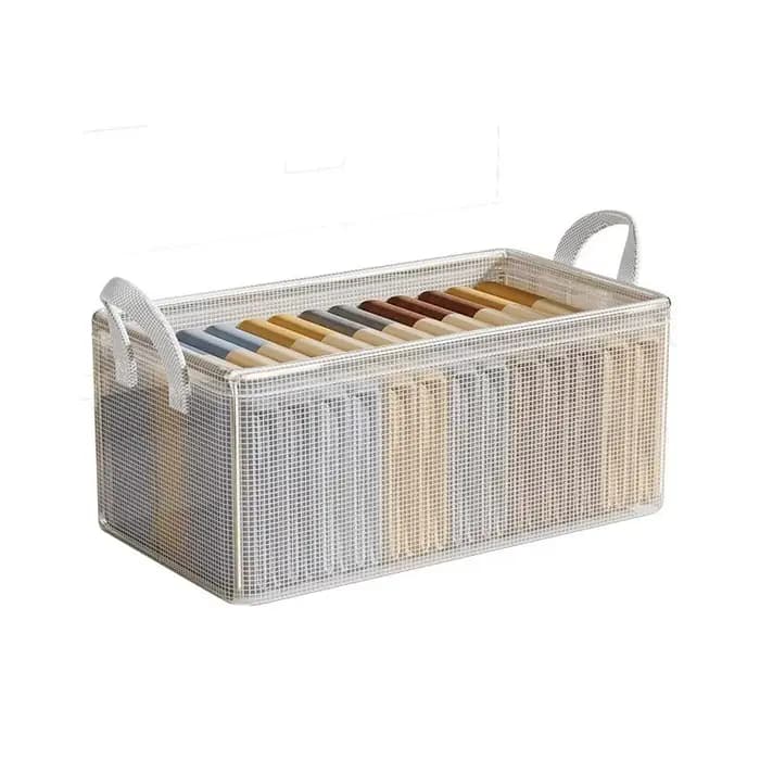 Boîte de rangement transparente pliable pour vêtements de garde-robe