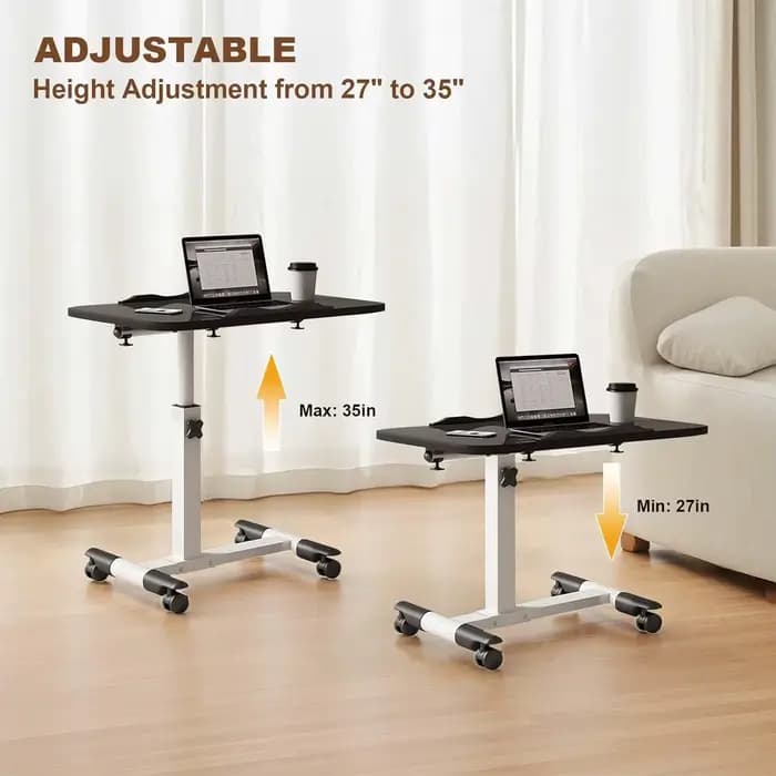 Table de chevet, table de chevet mobile avec bureau inclinable, hauteur réglable sur la table de lit