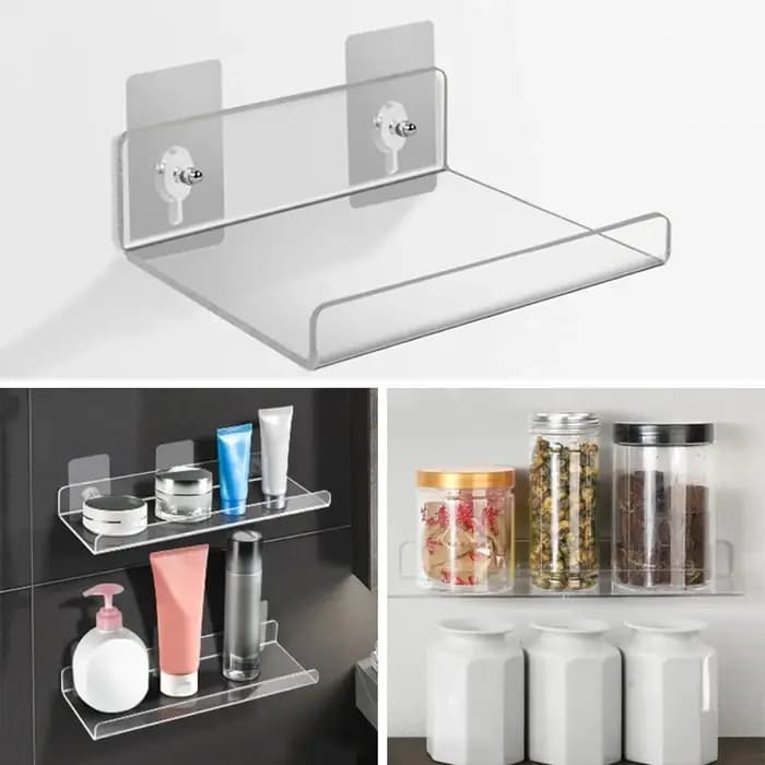 Étagère murale transparente pour salle de bain