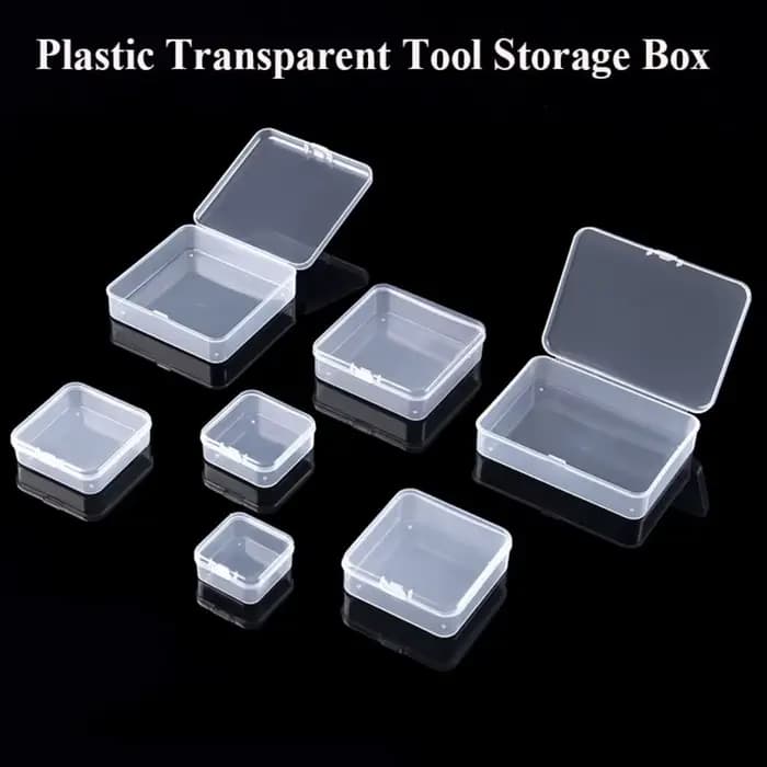 Boîte de rangement carrée en plastique, contenant transparent pour bijoux, perles, petits articles,