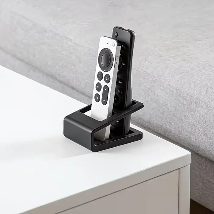 1 double-compartment remote control storage rack