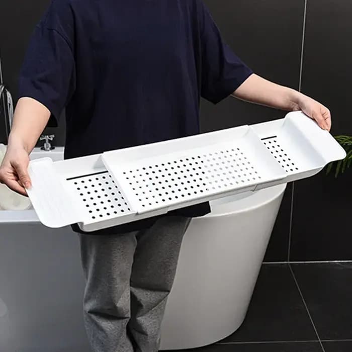 Étagère de rangement rétractable multifonction pour baignoire