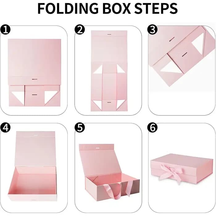 Coffret cadeau à fermeture magnétique rose/noir