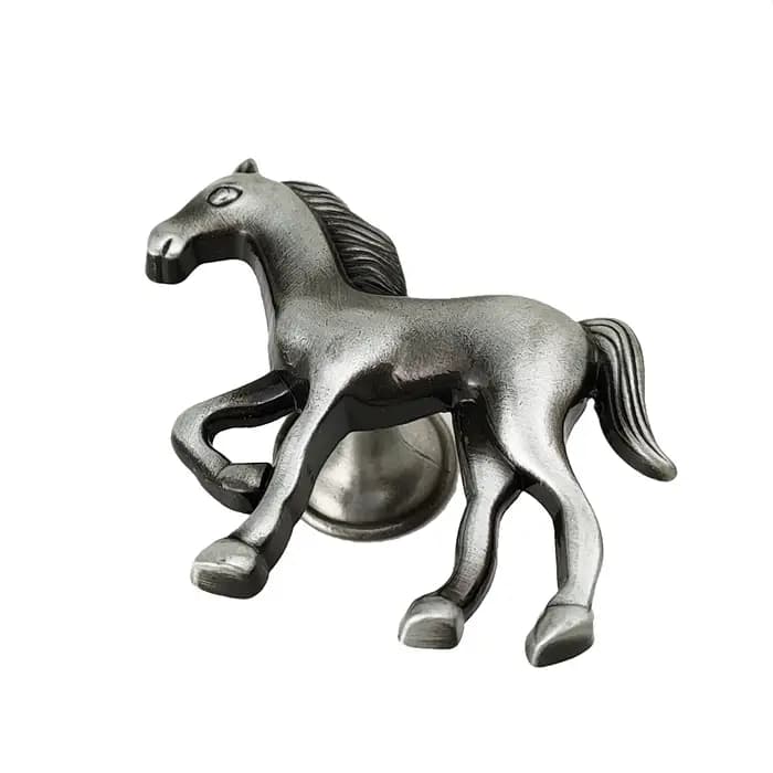 Poignée de meuble en forme de cheval, poignées antique or et argent pour armoires, placards, tiroirs, poignées de tiroir et de garde-robe en alliage de zinc
