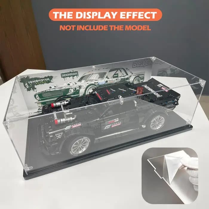 Vitrine en acrylique avec base noire, idéale pour les voitures Lego, les figurines d'action et les o