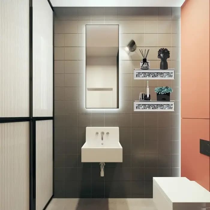 Lot de 2 étagères murales flottantes en verre miroir de qualité supérieure