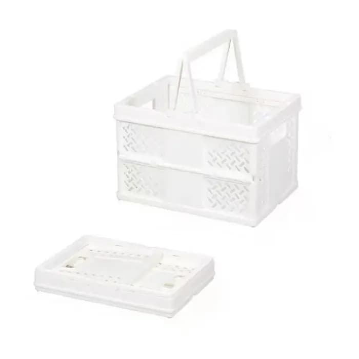 Panier de rangement pliable en plastique avec poignée - Organisateur écologique pour la maison et le bureau