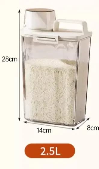 Boîte de conservation alimentaire portable de 2,5 L avec couvercle, idéale pour le stockage de céréa