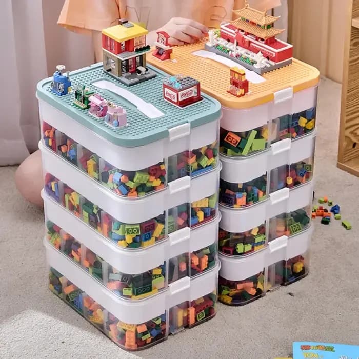 Boîte de rangement pour blocs de construction