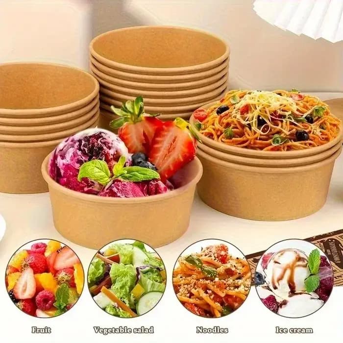 Bols ronds en papier Kraft