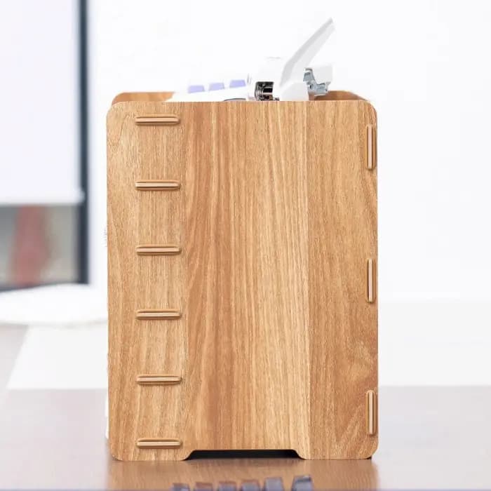 Organisateur de bureau en bois multi-compartiments
