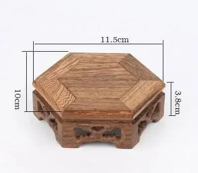 Support pour Bonsaï, Étagère Décorative pour Plantes, Socle Hexagonal en Bois, Base pour Fleurs, Vas