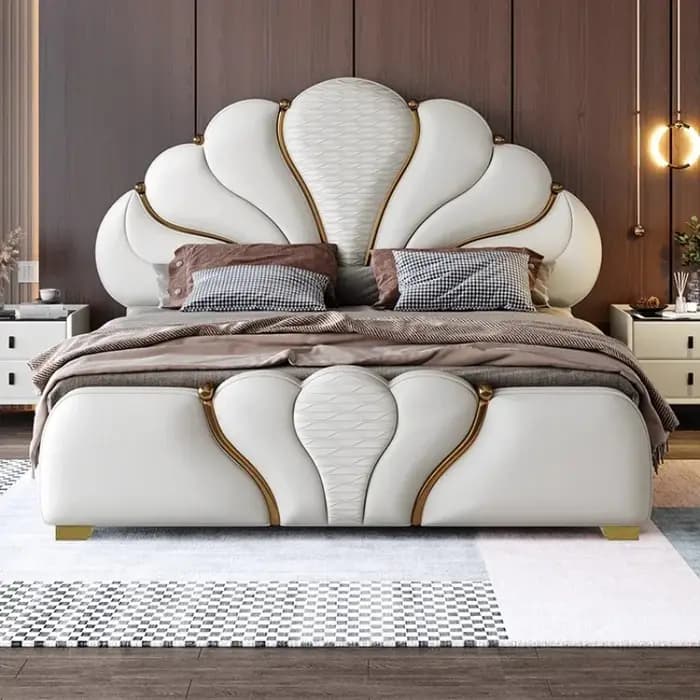 Lit double de rangement multifonctionnel moderne pour chambre principale
