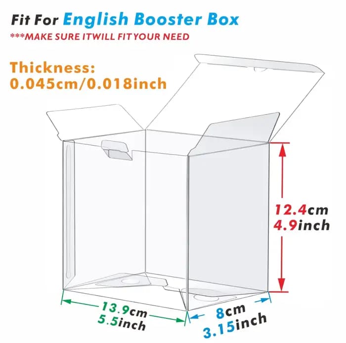 5/10 pièces Booster boîte boîtier 0.45mm d'épaisseur clair stockage