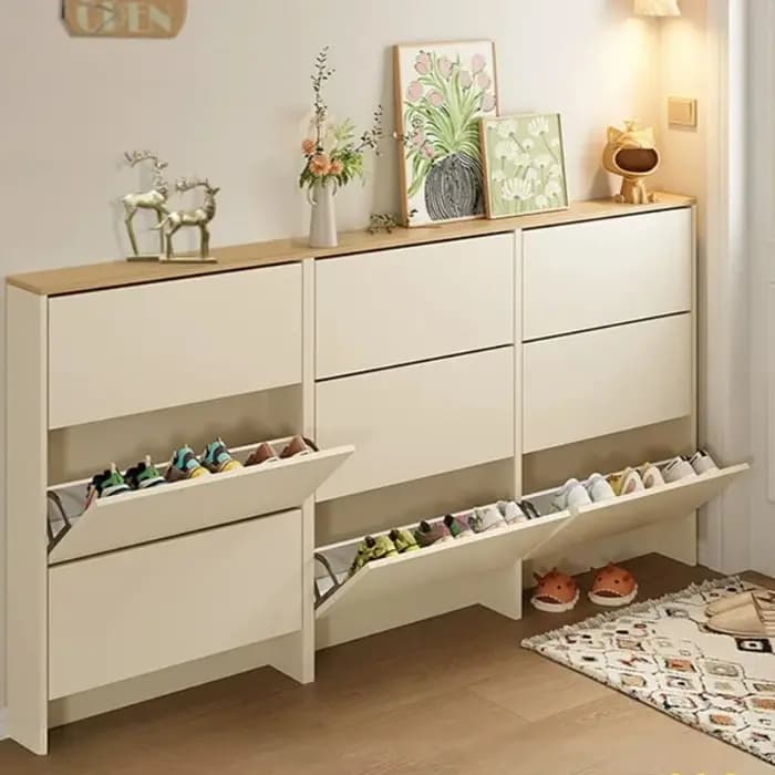 Meuble à chaussures moderne en métal blanc