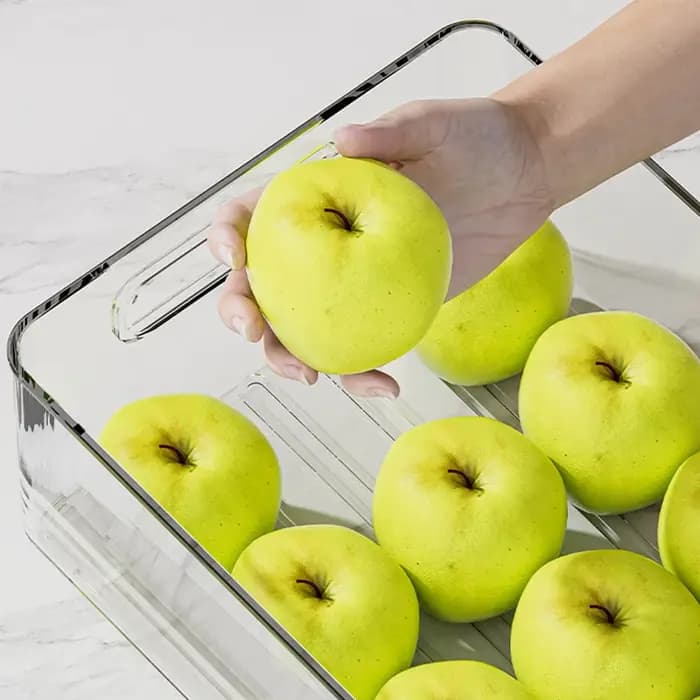 Organiseur de réfrigérateur empilable avec couvercles