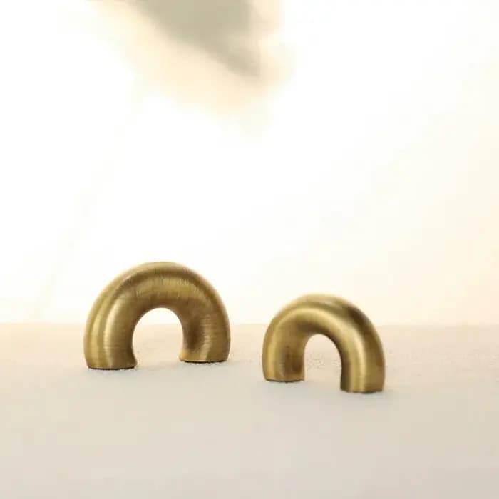 Poignées de meuble en laiton rétro minimalistes en forme de fer à cheval pour armoire à chaussures, tiroirs et portes de placard