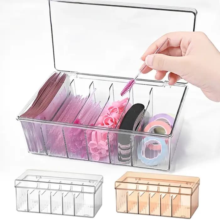 Boîte de rangement de cils avec couvercle