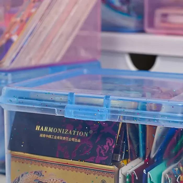 Boîte de rangement en plastique transparente pour cartes Photo