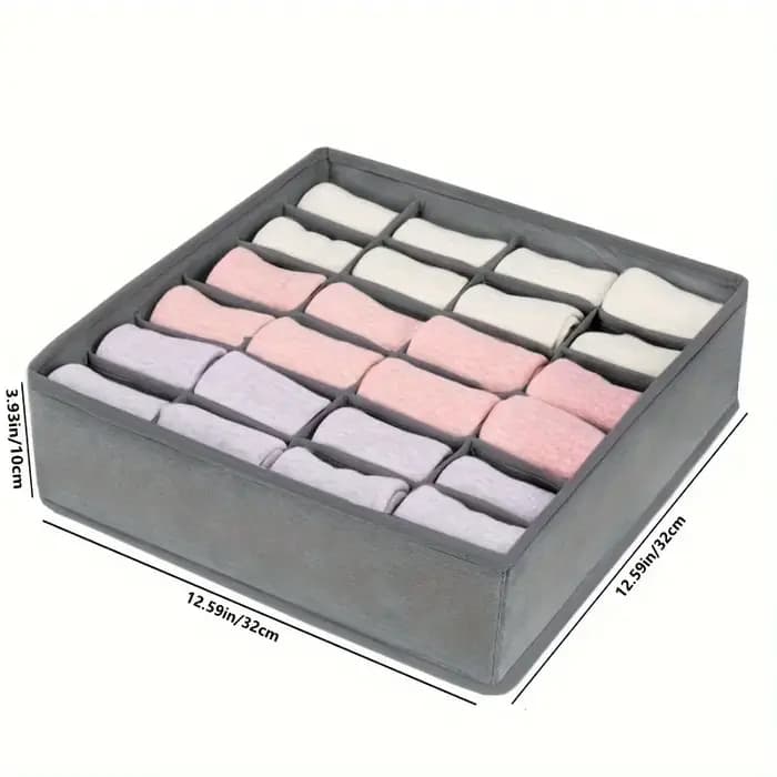 Boîte de rangement en tissu avec 24 compartiments, 1 pièce, organisateur pliable et empilable pour c