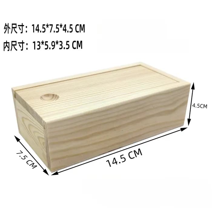 Boîte de rangement en bois avec couvercle coulissant en pin, boîte cadeau, boîte à bijoux