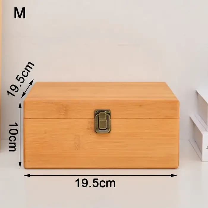 Boîte de rangement rectangulaire en bois massif