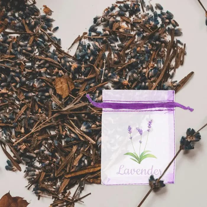 20 Sachets de lavande en organza à cordon, pochettes en maille pour herbes, épices, fleurs séchées, organisateur de rangement