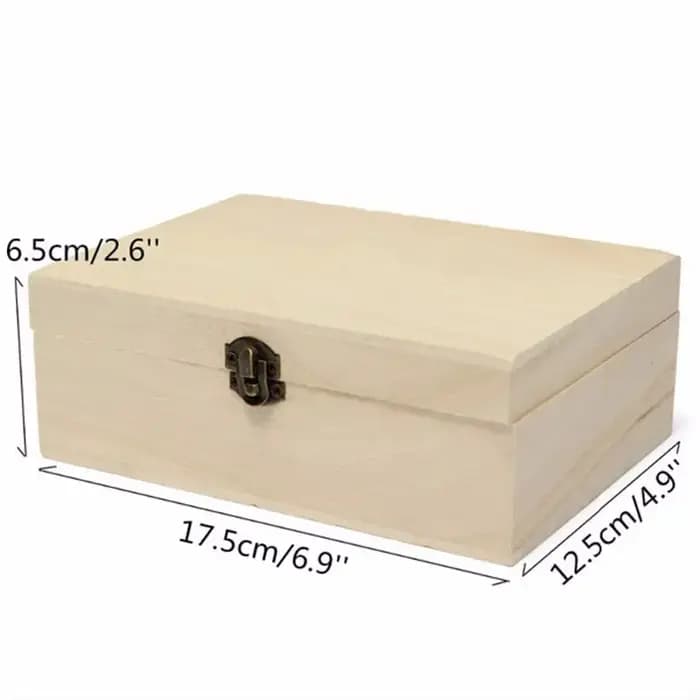 Boîte de rangement en bois naturel avec couvercle