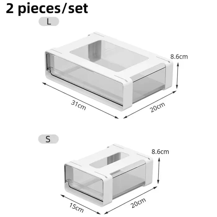 MELStorage-Boîte de Rangement Auto-Adhésive Cachée Sous Table