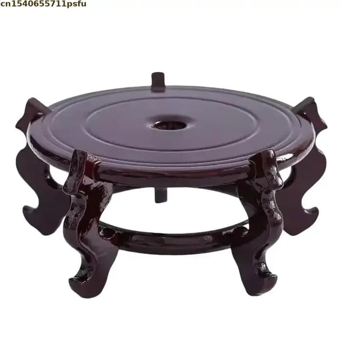Natural Solid Wood Pedestal Crafts Vase Flower Pot Bonsai Plant Decorative Shelves Greenhouse Shelf Kitchen Wooden Display Stand