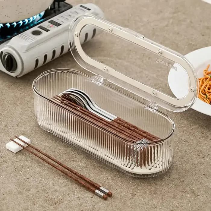Organisateur de baguettes de cuisine, boîte de rangement de couverts, porte-vaisselle avec plateau de vidange pour ustensiles, tiroir, cuillères, couverts