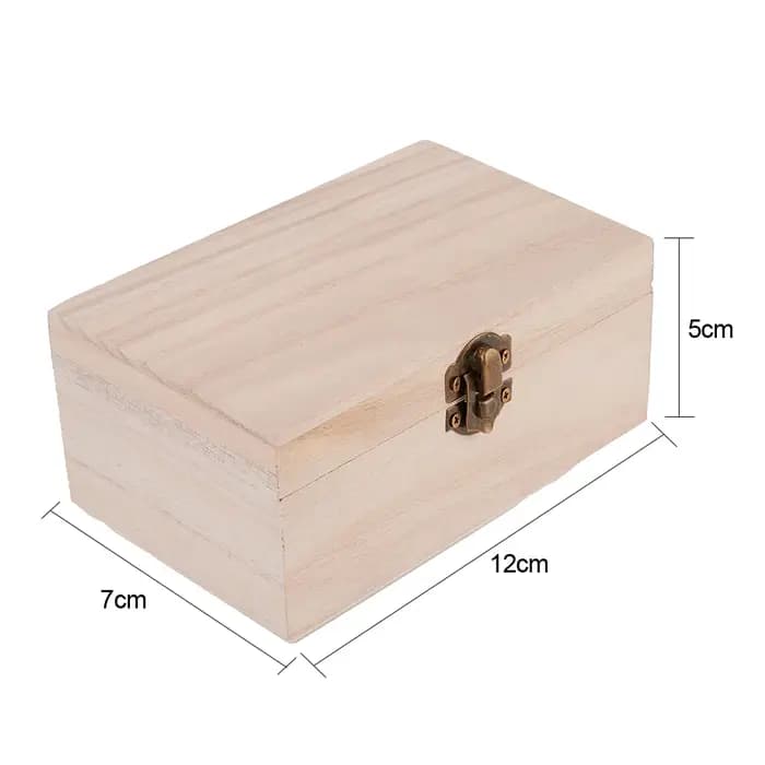 Boîte à bijoux en bois uni S M L, boîte de rangement de bureau en bois naturel à clapet, décoration
