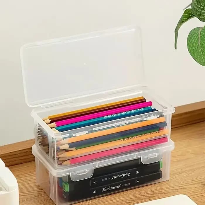 4 grandes boîtes de rangement transparentes en PP avec couvercles