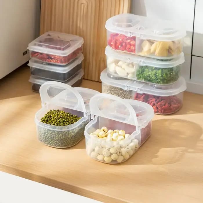Boîte de rangement rectangulaire scellée en plastique pour réfrigérateur portable