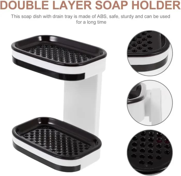 Boîte à savon à 2 niveaux pour salle de bain avec support préféré