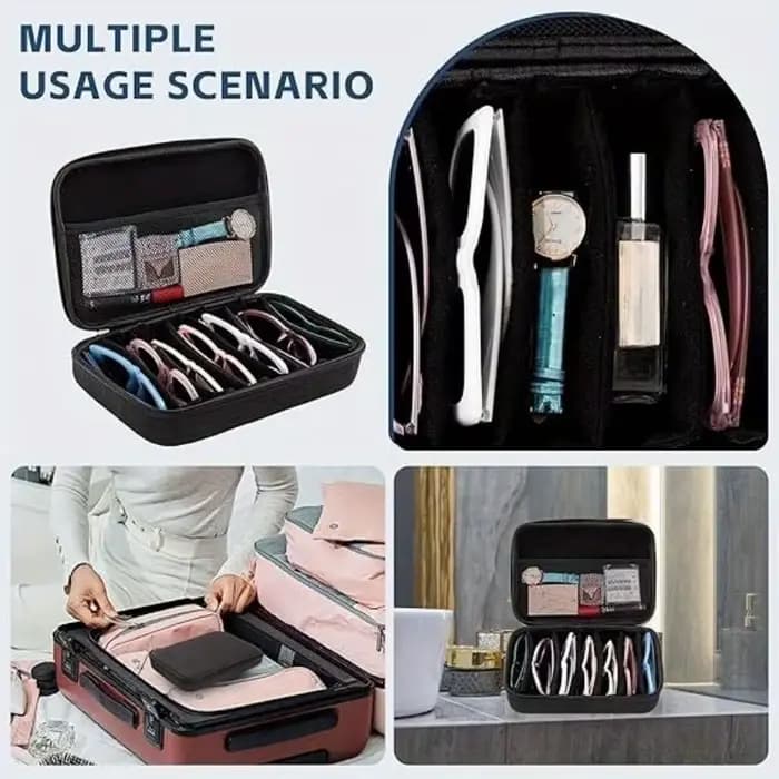Boîte de rangement pour lunettes réglable à 6/7 compartiments | Organisateur
