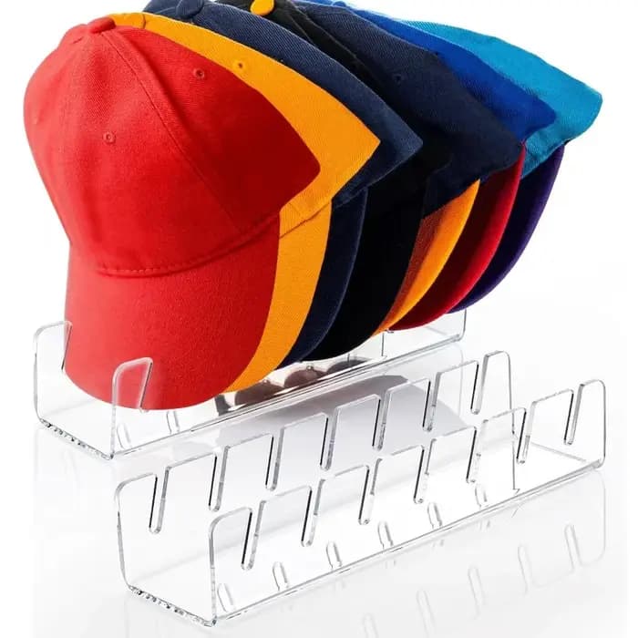 Support de rangement pour casquettes en acrylique avec fentes