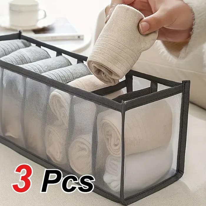 Ensemble de 3 pièces avec 7 compartiments pour ranger les sous-vêtements