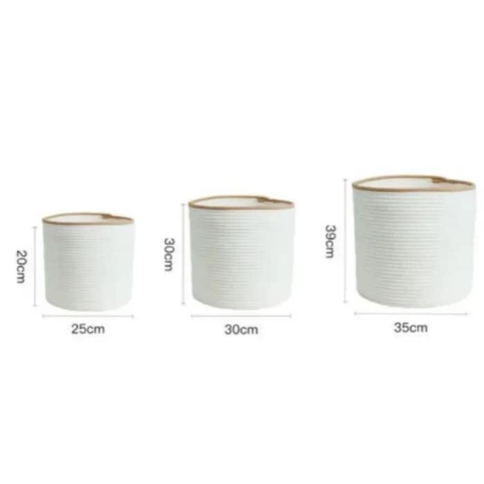Panier de rangement en corde de coton tressé à la main - Organisateur de chambre d'enfant pour les essentiels de bébé