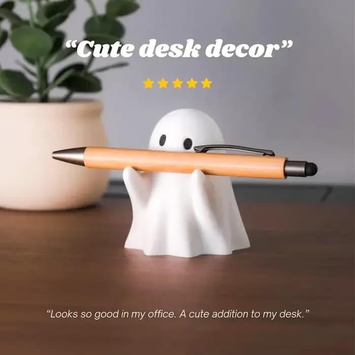 Porte-stylo fantôme - Rangement de bureau en plastique mignon
