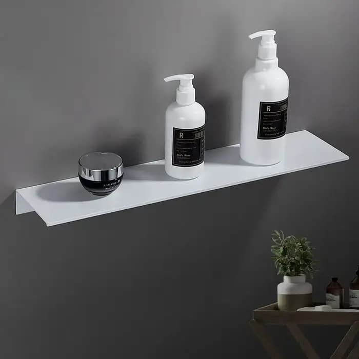 Étagère de salle de bain murale noire mate sans perçage
