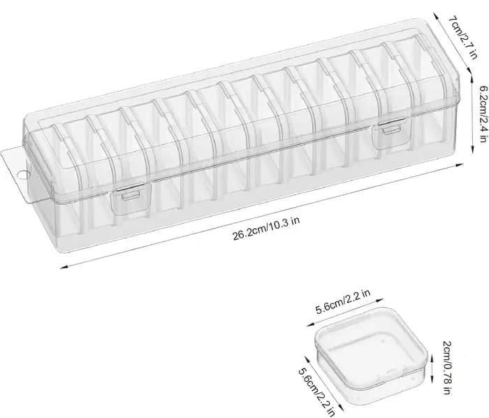 Boîte de rangement pour perles, boîte de rangement en plastique transparent avec 60 compartiments, u